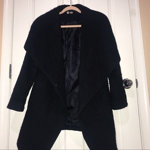 H&M Black Waterfall Peacoat